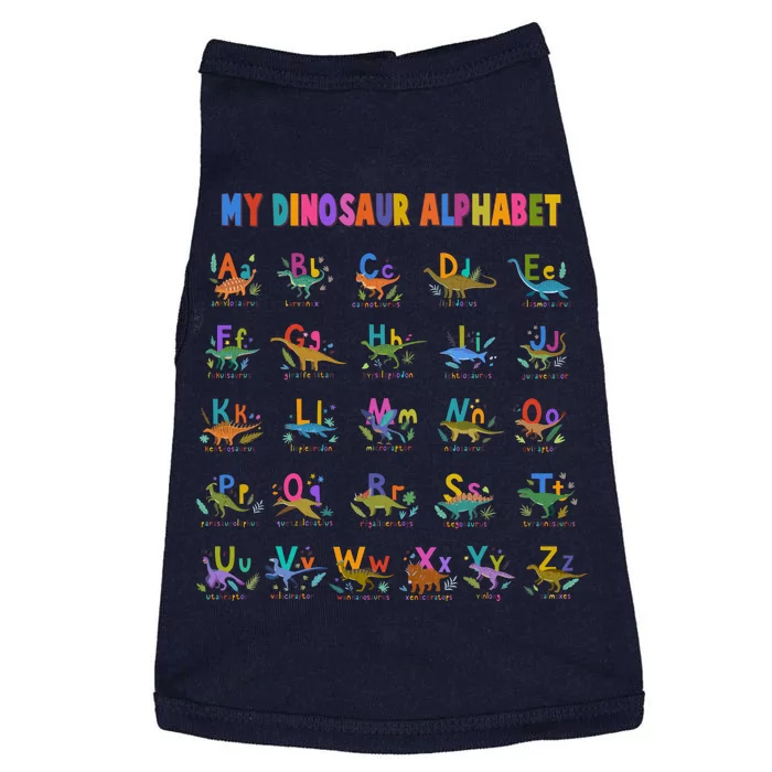 Cool Dinosaur Alphabet Back To School Doggie Tank