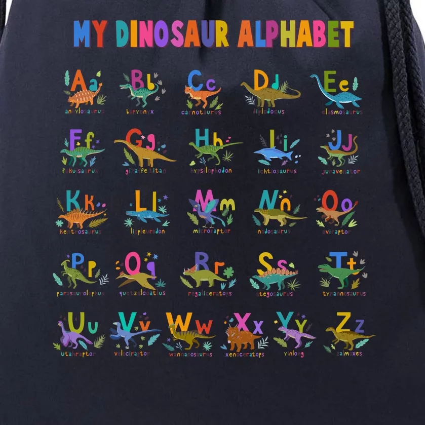 Cool Dinosaur Alphabet Back To School Drawstring Bag