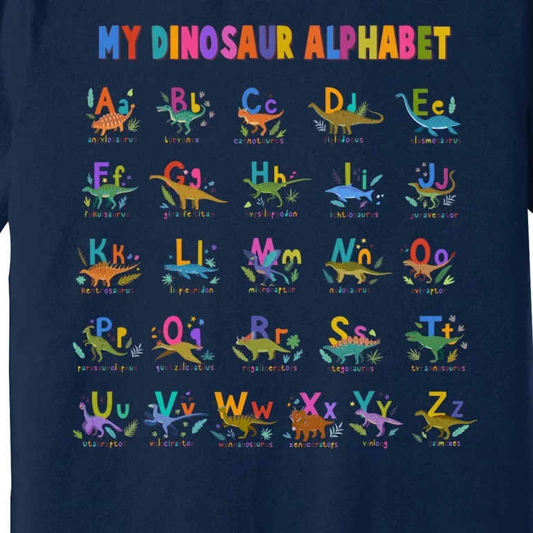 Cool Dinosaur Alphabet Back To School Premium T-Shirt