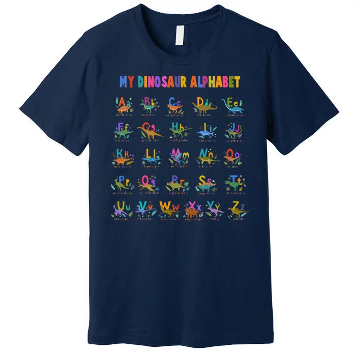 Cool Dinosaur Alphabet Back To School Premium T-Shirt