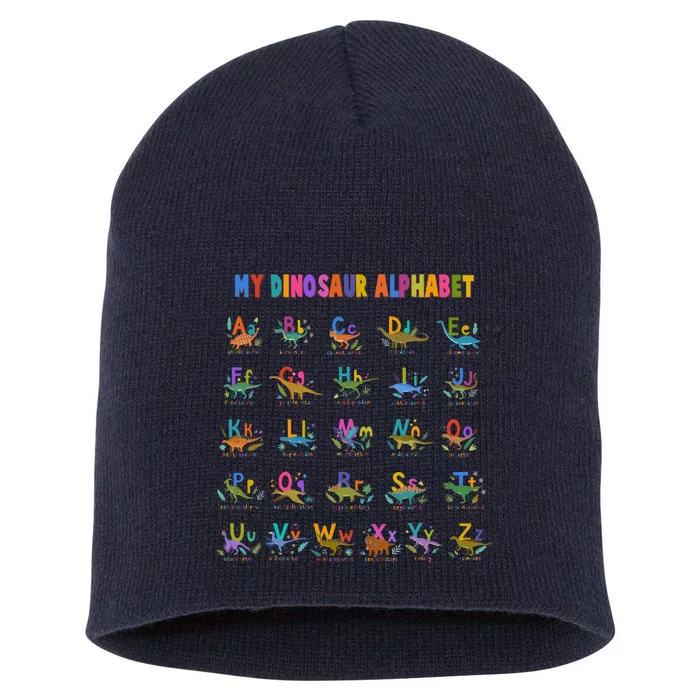 Cool Dinosaur Alphabet Back To School Short Acrylic Beanie