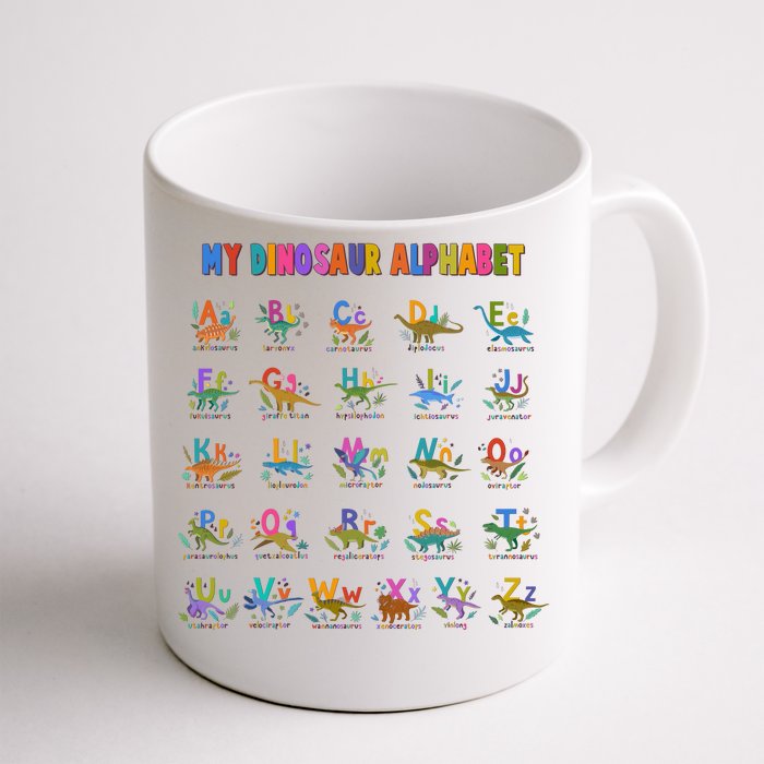 Cool Dinosaur Alphabet Back To School Front & Back Coffee Mug