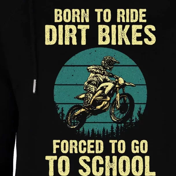 Cute Dirt Bike Art For Women Motorcycle Dirtbike Womens Funnel Neck Pullover Hood