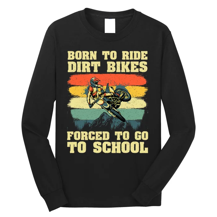 Cool Dirt Bike For Men Women Kids Motocross Dirt Bike Lover Long Sleeve Shirt