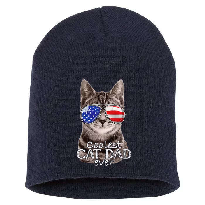 Cat Dad Best Cat Father Ever Fathers Day Christmas Cat Daddy Short Acrylic Beanie