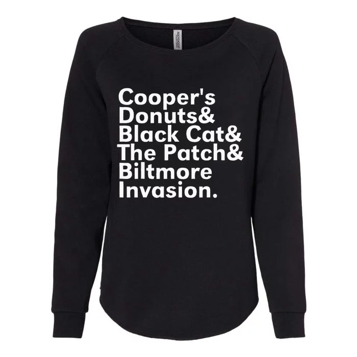 CooperS Donuts & Black Cat & The Patch Womens California Wash Sweatshirt