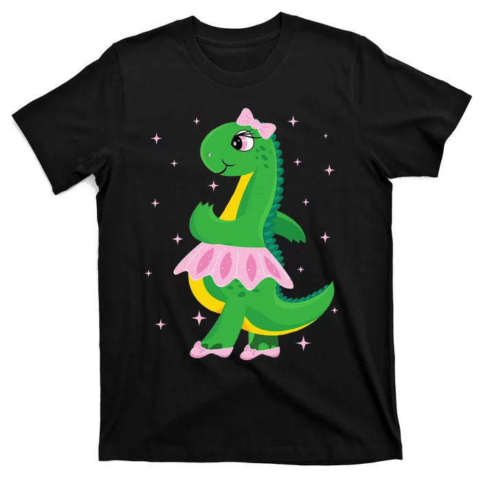 Cute Dinosaur Ballerina in Tutu T-Shirt