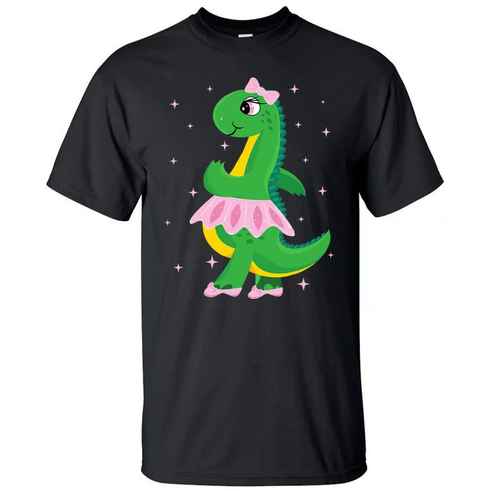 Cute Dinosaur Ballerina in Tutu Tall T-Shirt