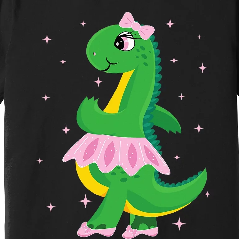 Cute Dinosaur Ballerina in Tutu Premium T-Shirt