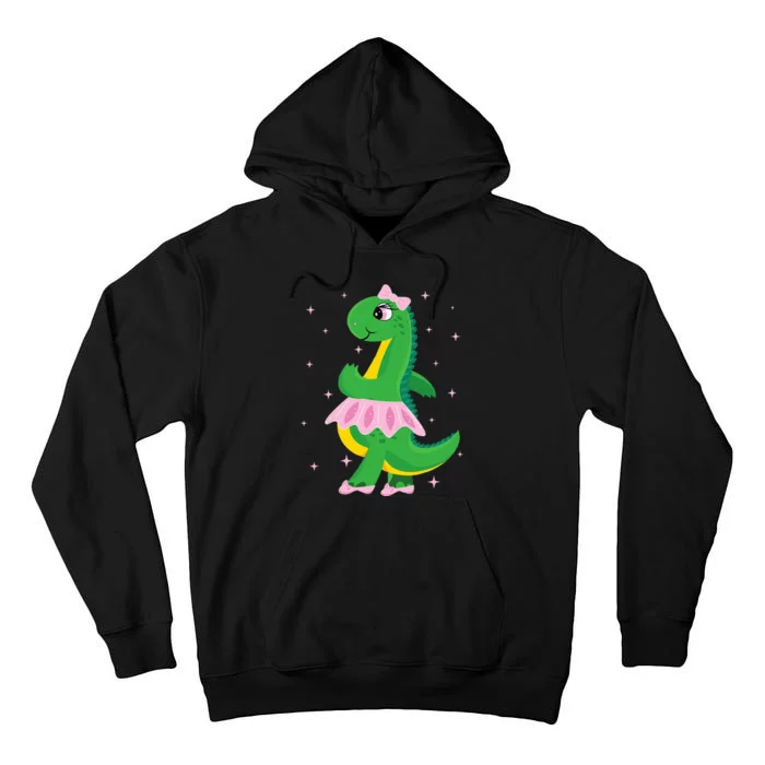 Cute Dinosaur Ballerina in Tutu Tall Hoodie