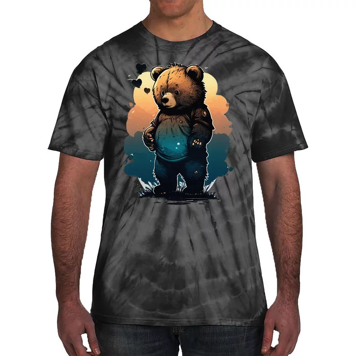 Cute Dressed Bear Daughter Wife Grandma Tie-Dye T-Shirt