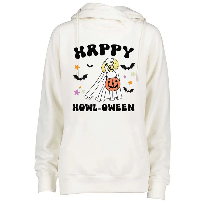 Cream Dachshund Boo Dog Lover Happy Halloween Womens Funnel Neck Pullover Hood