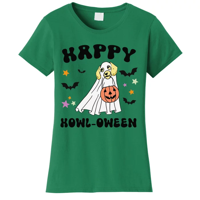 Cream Dachshund Boo Dog Lover Happy Halloween Women's T-Shirt