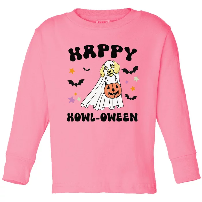 Cream Dachshund Boo Dog Lover Happy Halloween Toddler Long Sleeve Shirt