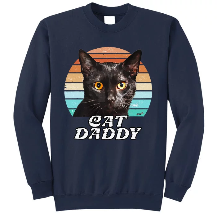 Cat Daddy Black Cat Vintage Eighties Style Cat Retro Sweatshirt