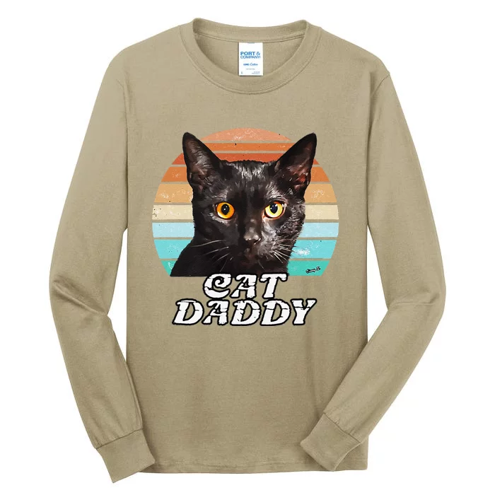 Cat Daddy Black Cat Vintage Eighties Style Cat Retro Tall Long Sleeve T-Shirt