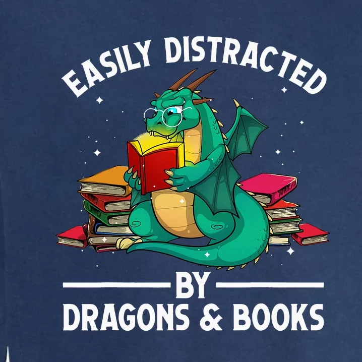 Cute Dragon Book Design For Dragon Book Lover Garment-Dyed Sweatshirt