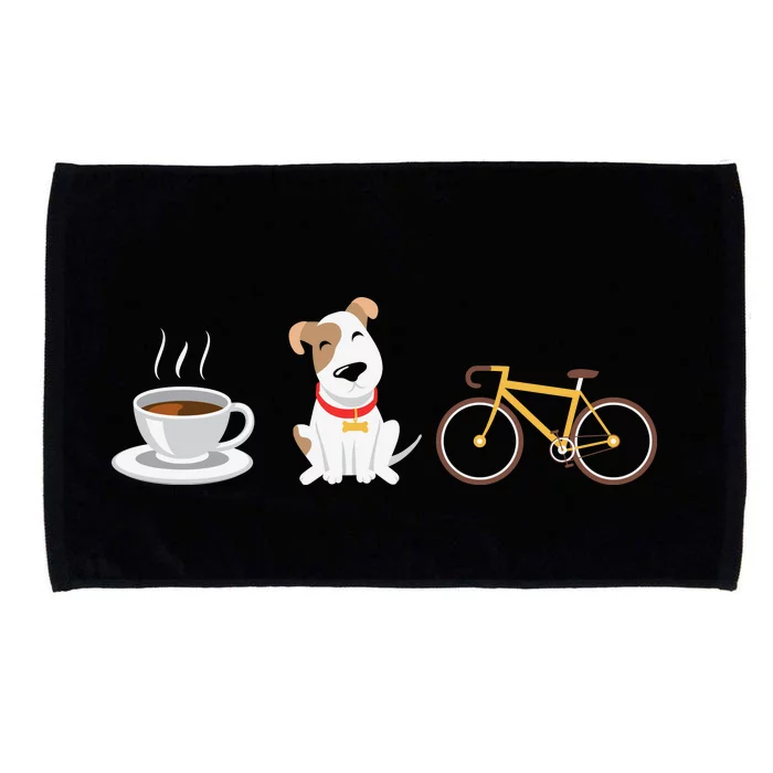 Coffee Dog Bicycle For Dog Lovers Coffee Lovers Bike Lovers Microfiber Hand Towel