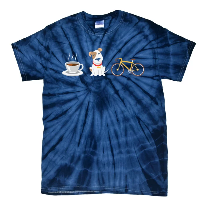 Coffee Dog Bicycle For Dog Lovers Coffee Lovers Bike Lovers Tie-Dye T-Shirt