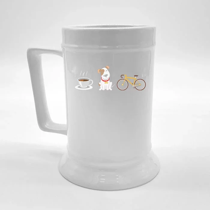 Coffee Dog Bicycle For Dog Lovers Coffee Lovers Bike Lovers Front & Back Beer Stein