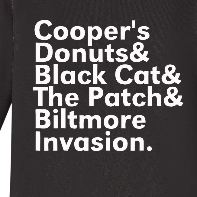 CooperS Donuts & Black Cat & The Patch Baby Long Sleeve Bodysuit