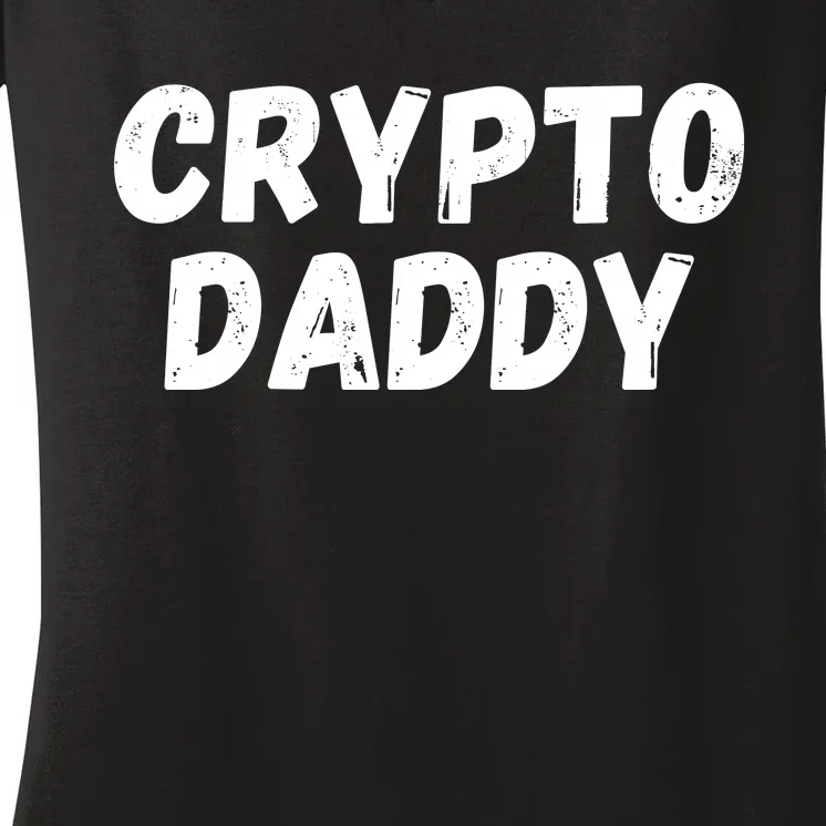 Crypto Daddy, Bitcoin Dad, Plan B, HODL Bitcoin, Blockchain Dad Women's V-Neck T-Shirt