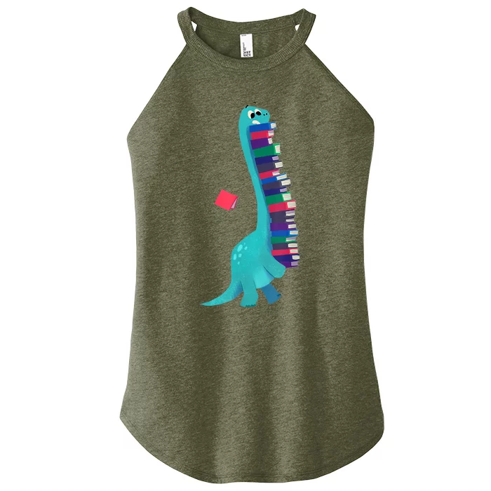 Cute Dinosaur Book Reading Women’s Perfect Tri Rocker Tank