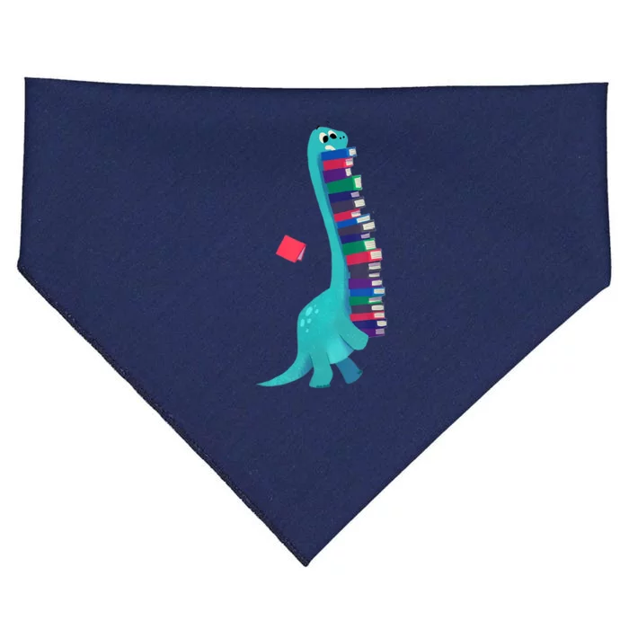 Cute Dinosaur Book Reading USA-Made Doggie Bandana