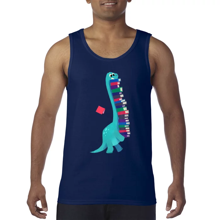 Cute Dinosaur Book Reading Tank Top