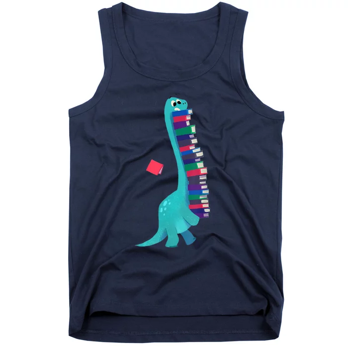 Cute Dinosaur Book Reading Tank Top