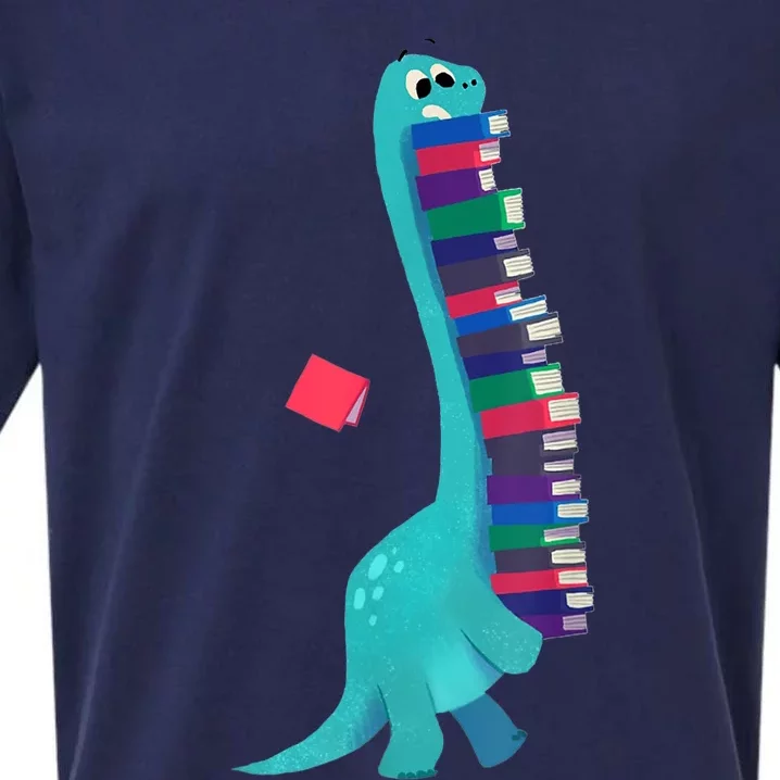 Cute Dinosaur Book Reading Sueded Cloud Jersey T-Shirt