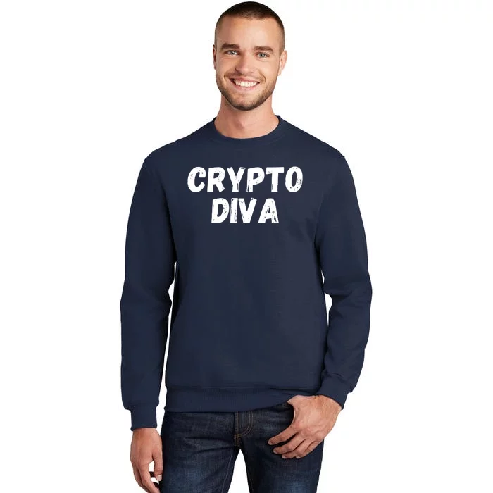 Crypto Diva, Bitcoin Diva, Bitcoin Mom, Plan B, Blockchain Diva Tall Sweatshirt