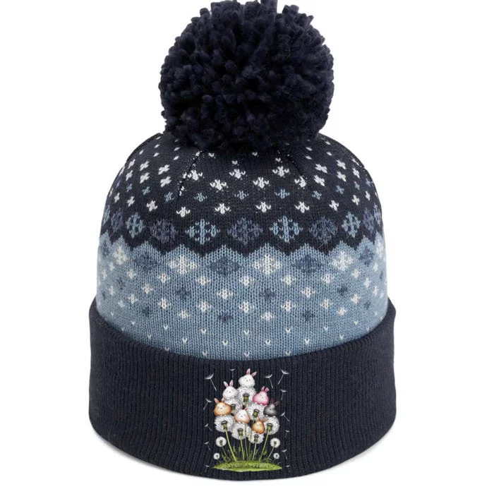 Cute Dandelion Bunny Rabbit Flower Bunny Lover The Baniff Cuffed Pom Beanie