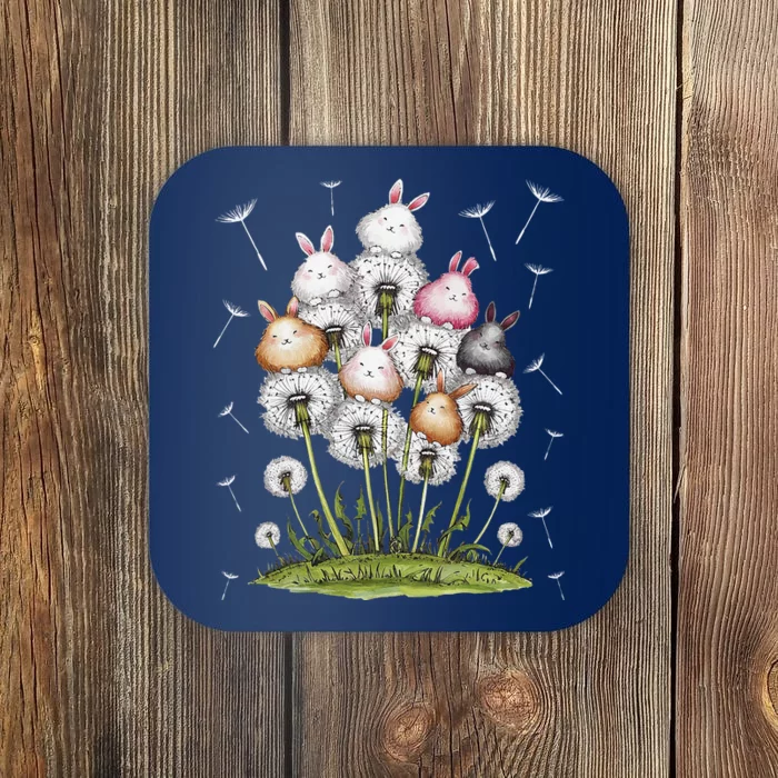 Cute Dandelion Bunny Rabbit Flower Bunny Lover Coaster