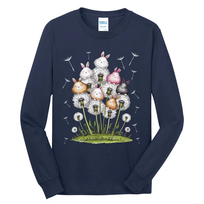 Cute Dandelion Bunny Rabbit Flower Bunny Lover Tall Long Sleeve T-Shirt