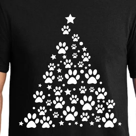 Christmas Dog Bone And Paw Tree Sweatshirt Pajama Set