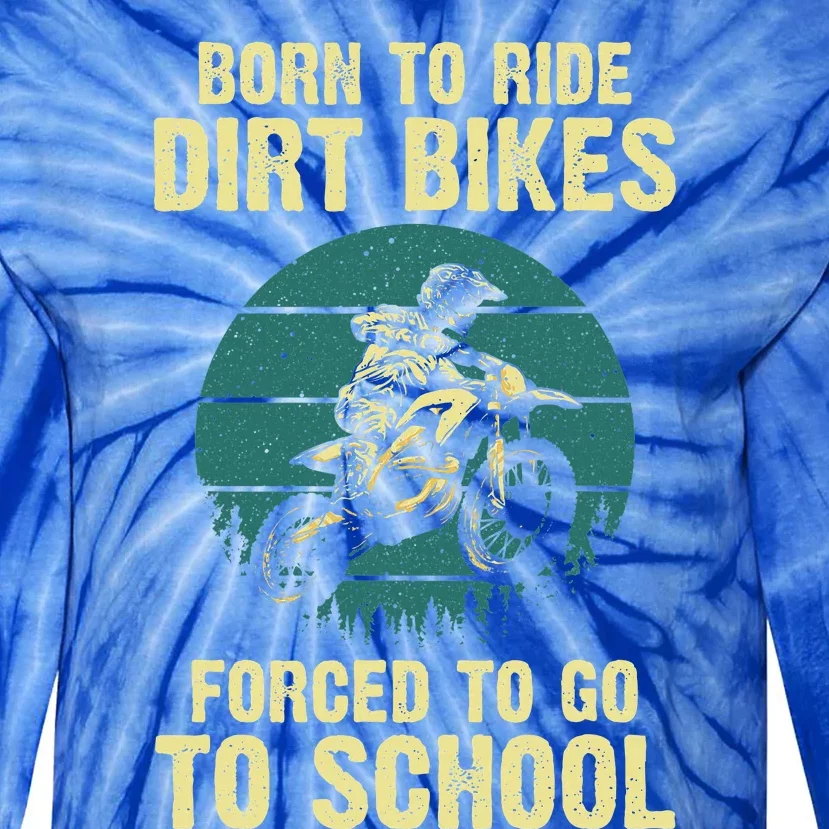 Cute Dirt Bike Art For Women Motorcycle Dirtbike Tie-Dye Long Sleeve Shirt