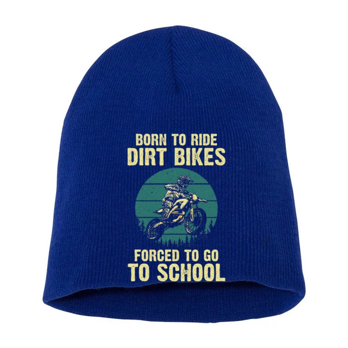 Cute Dirt Bike Art For Women Motorcycle Dirtbike Short Acrylic Beanie