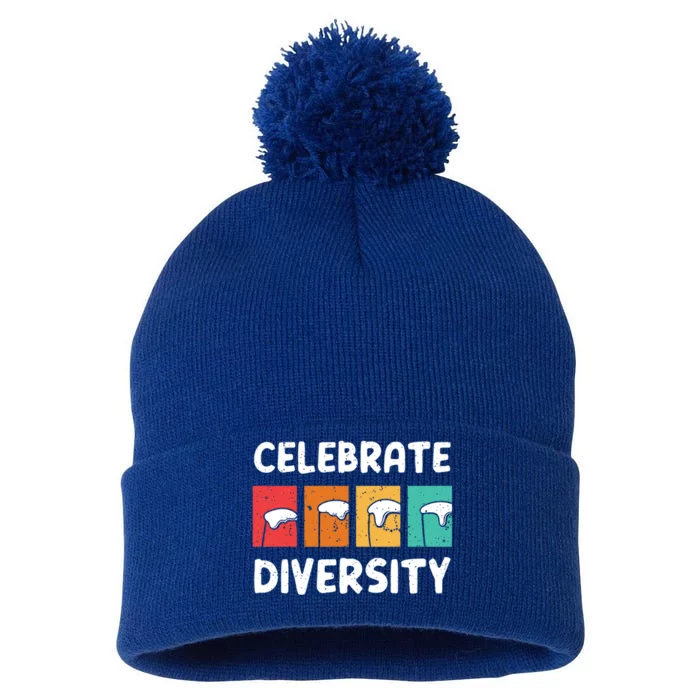 Celebrate Diversity Beer Ing Craft Brewery Great Gift Pom Pom 12in Knit Beanie