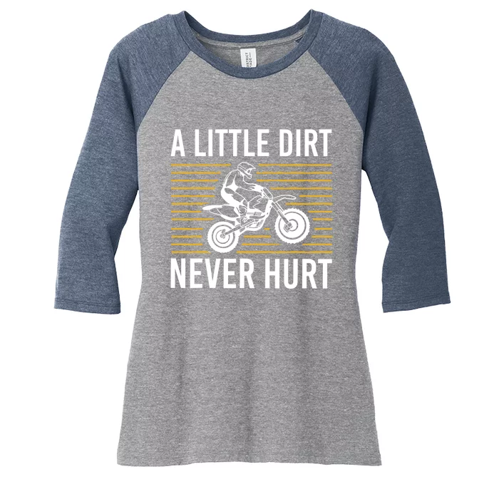 Cool Dirt Bike Art Dirtbike Motorcycle Bike Racing Women's Tri-Blend 3/4-Sleeve Raglan Shirt