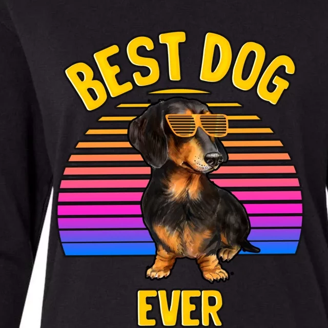 Cute Dachshund Best Dog Puppy Lover Retro Gift Womens Cotton Relaxed Long Sleeve T-Shirt