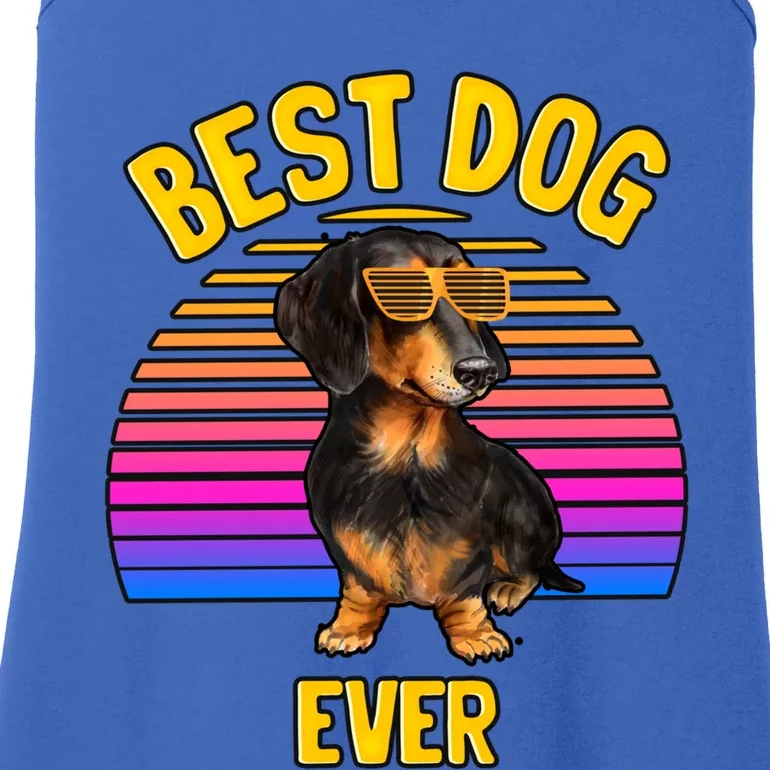 Cute Dachshund Best Dog Puppy Lover Retro Gift Ladies Essential Tank