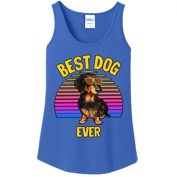 Cute Dachshund Best Dog Puppy Lover Retro Gift Ladies Essential Tank