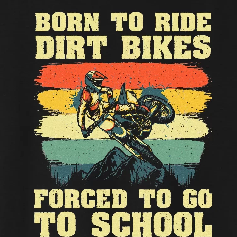 Cool Dirt Bike For Men Women Kids Motocross Dirt Bike Lover Women's Crop Top Tee