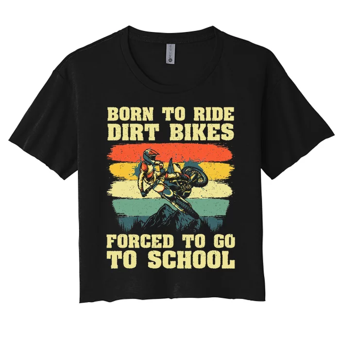 Cool Dirt Bike For Men Women Kids Motocross Dirt Bike Lover Women's Crop Top Tee