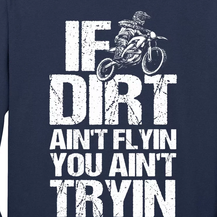 Cool Dirt Bike Art For Dirtbike Motorcycle Racing Tall Long Sleeve T-Shirt