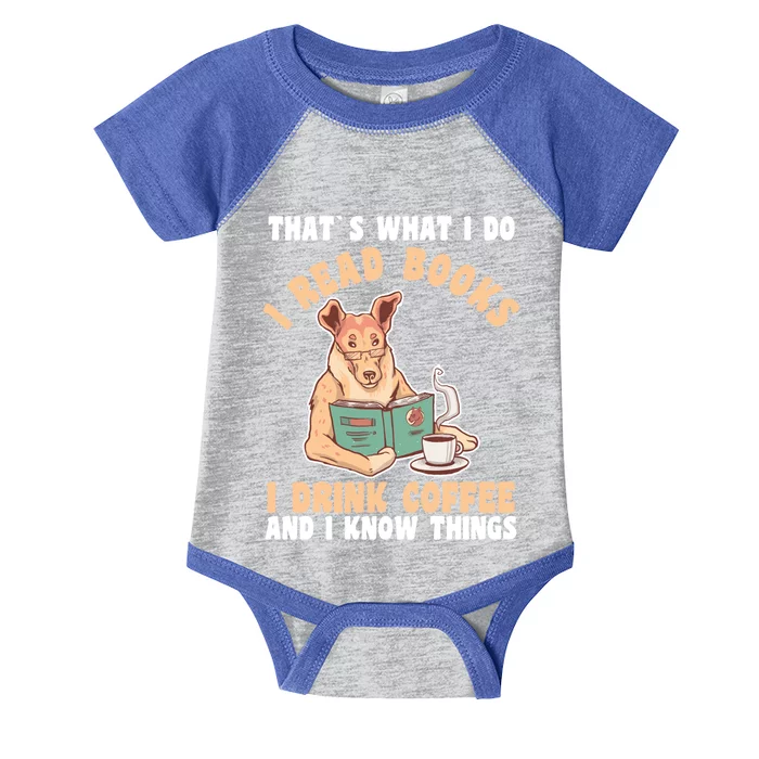 Coffee Dog Book Reading Meaningful Gift Infant Baby Jersey Bodysuit