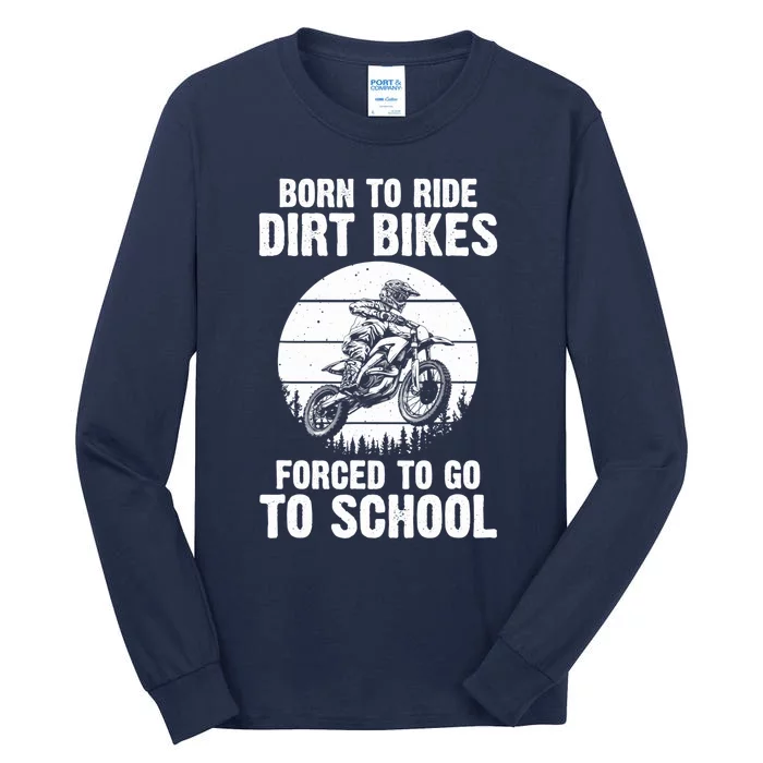 Cute Dirt Bike Art For Motorcycle Dirtbike Racing Tall Long Sleeve T-Shirt