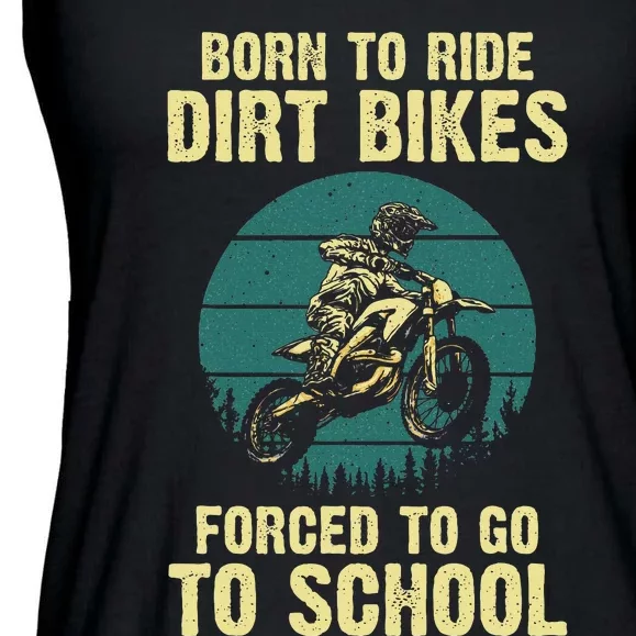 Cute Dirt Bike Art Motorcycle Dirtbike Racing Ladies Essential Flowy Tank