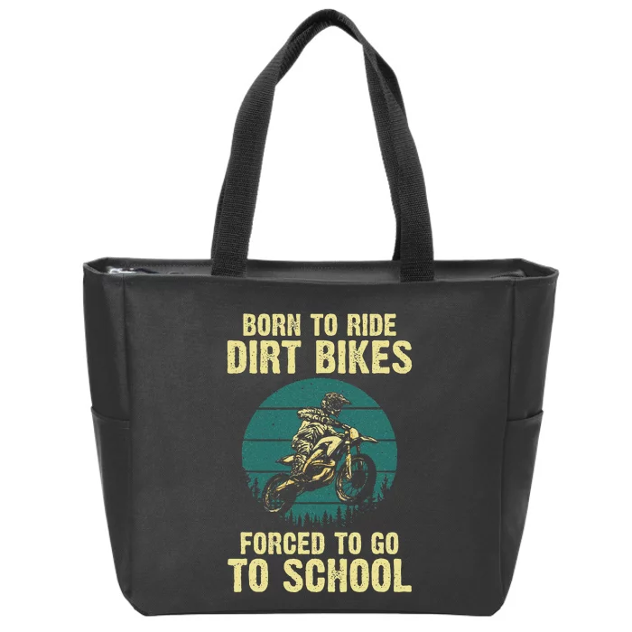 Cute Dirt Bike Art Motorcycle Dirtbike Racing Zip Tote Bag